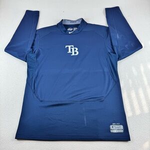 Nike pro combat shirt men’s XL blue fitted Hyperwarm shield dri fi TB collection